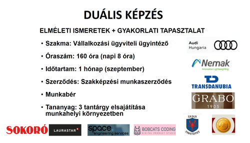 Duális képzés megvalósulása a vállalkozási ügyviteli ügyintéző szakmában